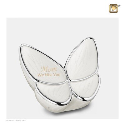 Butterfly Baby Urn in White - Medium (Wings of Hope-22 cubic inches)