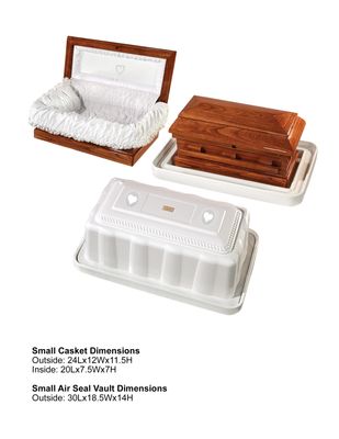 20" Small Wood Baby Casket and Vault Combo (20 inch interior) C-20-3 Combo