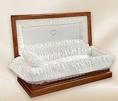 33" Large TLC Wood Baby Casket  (33.5 inch interior) C-33-Poly (VAULT NOT INCLUDED)