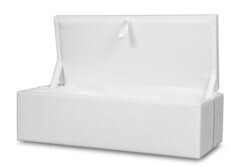 White Cremation Casket 22" Cloth Covered with Pillow - CC-22-WH