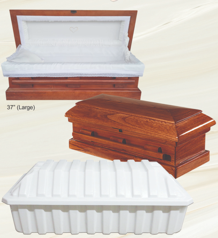 33" Large TLC Wood Baby Casket and Vault Combo (33.5 inch interior) C-33-3 Combo