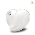 White Pearl Heart with Crystal Urn (Capacity: 37 cubic inches)