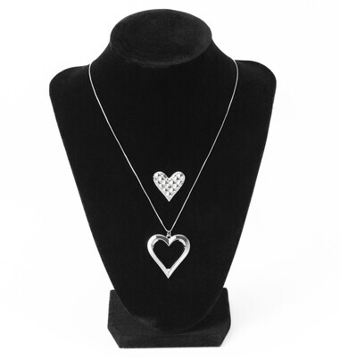 Remembering Heart (two piece set) Silver Tone M-RH-S