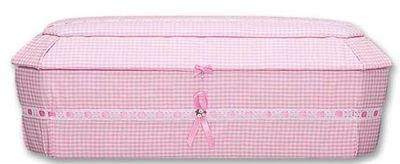 Pink Gingham Cloth Covered Baby Casket (21 Inch Interior) C-21-GH-P