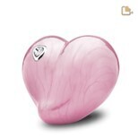 Pink Pearl Heart with Crystal Urn (Capacity: 37 cubic inches)