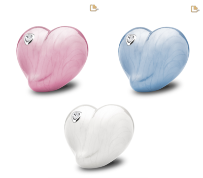 Blue Pearl Heart with Crystal Urn (Capacity: 37 cubic inches)