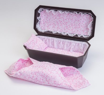 Baby Girl Miscarriage Casket with Pink Interior (8 inch interior)   C-8-2P