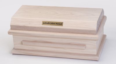 White Ash Preemie Baby Casket (15 inch interior)     C-15-WA