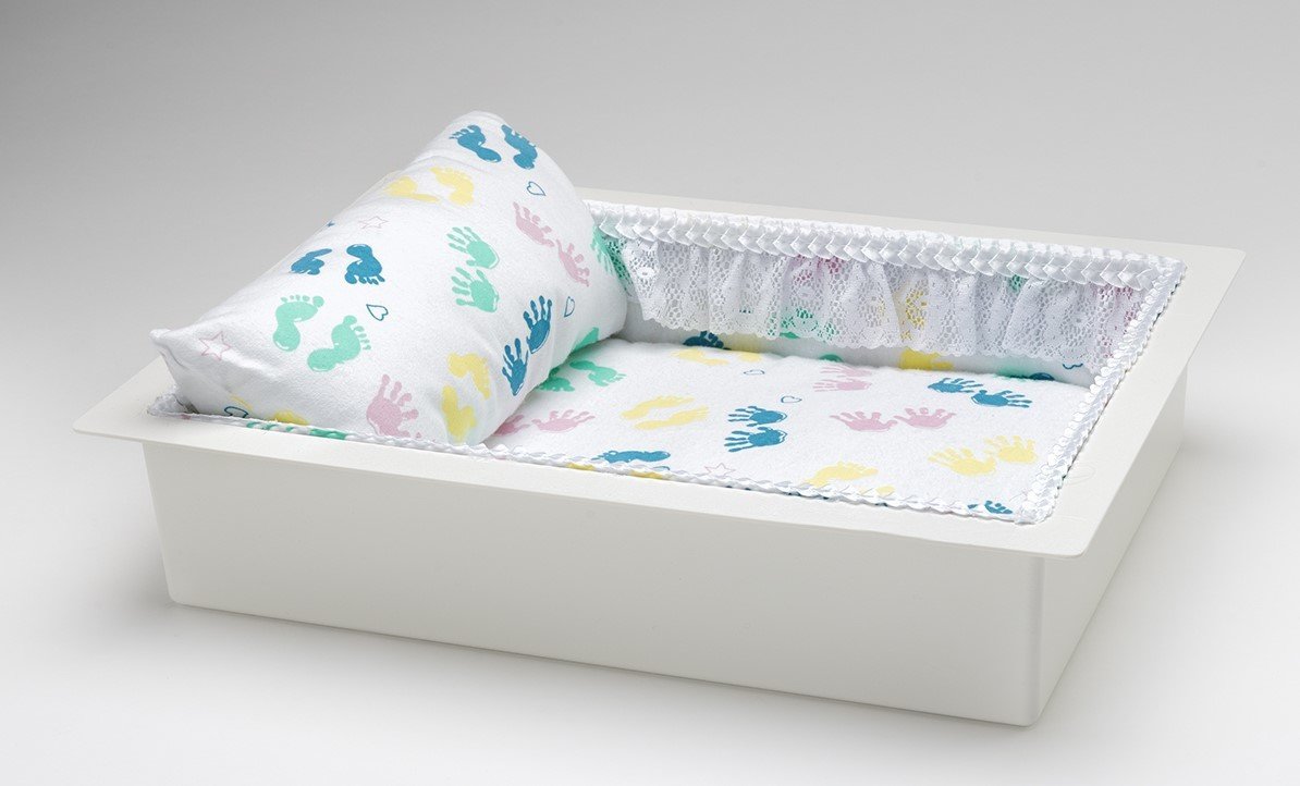 Twin or Single Baby Economy Casket Vault Combo (baby print, 14 inch)     C-14-Eco-GN