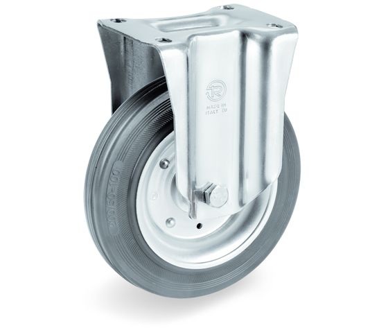 RUOTE IN GOMMA Ø 125 SUPPORTO FISSO