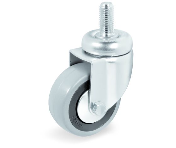 Ruote in gomma Ø 125 supporto perno filettato M 12