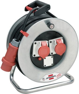 Avvolgicavo a tamburo con 25 mt di cavo 4 x 2.5  Spina: CEE/4 400V/16A, prese: 2x CEE/4 400V/16A