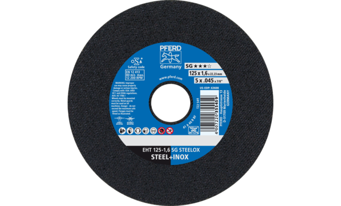 Conf. da 25 dischi da taglio Ø 125 x 1.6 PFERD