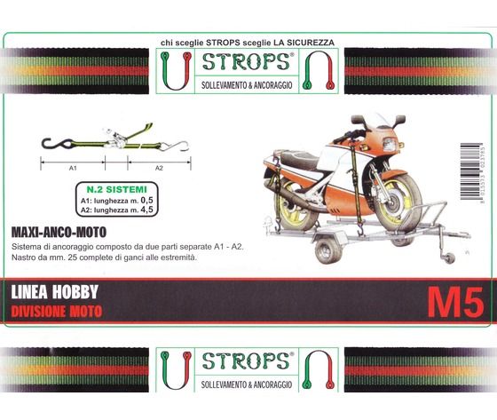 FASCE A CRICCHETTO PER MOTO 1000KG L.5MT FASCE A CRICCHETTO PER MOTO 1000KG L.5MT