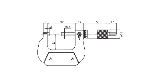 Micrometro per esterni 0-25mm  BluLine RUPAC 2361025