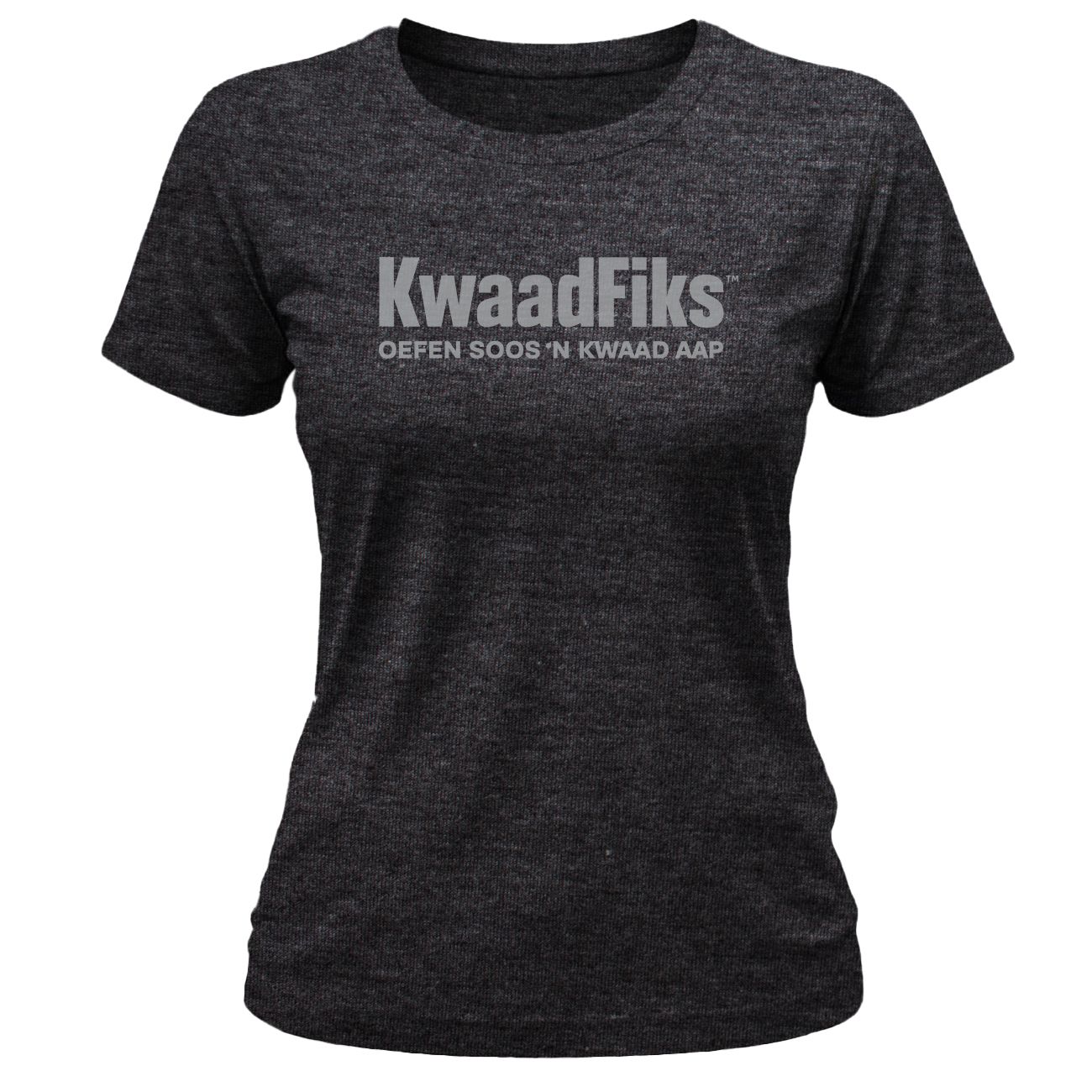 Dames Gepaste T Hemp - Styl 3 - Steenkool Melange