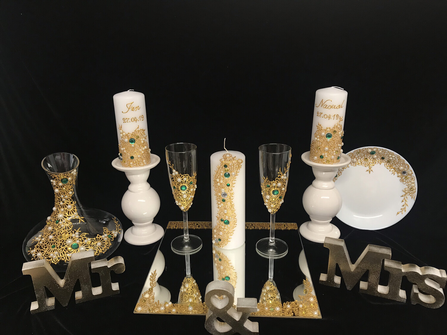 Hennaabend Set - Mr &amp; Mrs - Floral Design