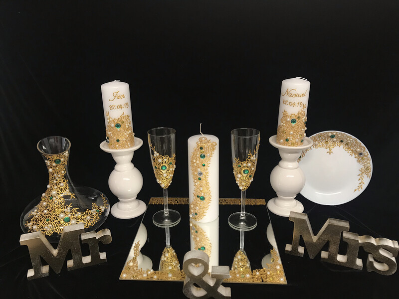 Hennaabend Set - Mr &amp; Mrs - Floral Design