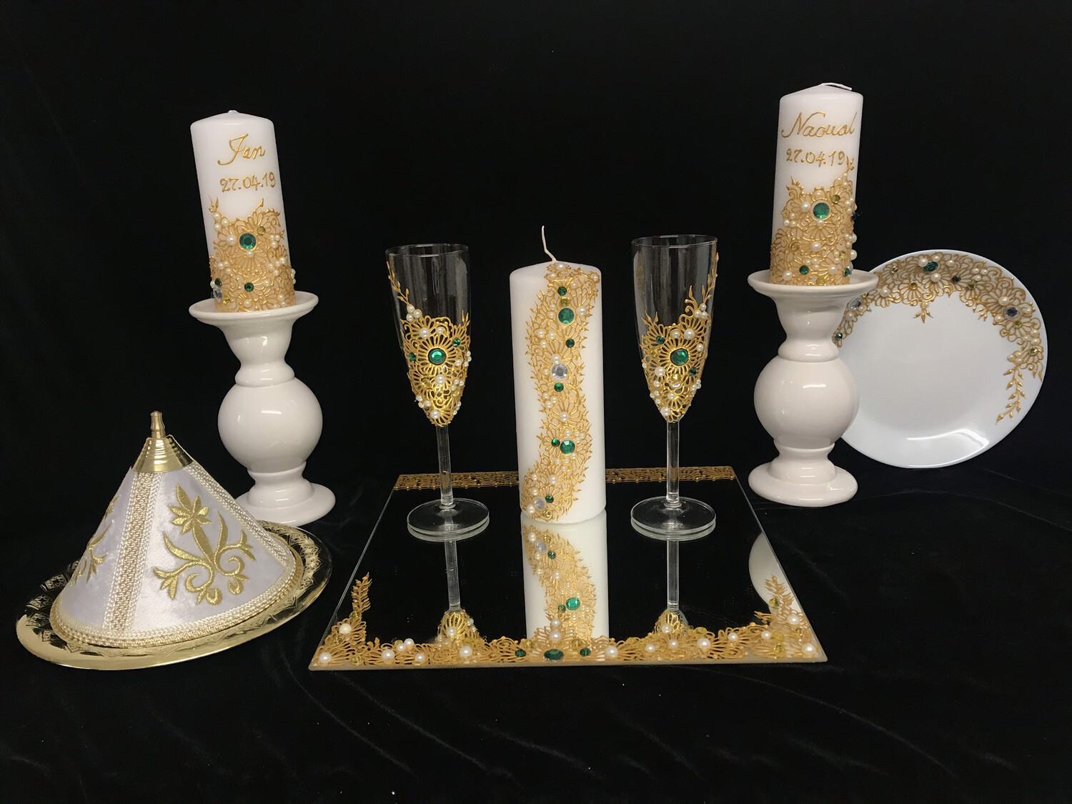 Hennaabend Set - Mr & Mrs - Floral Design