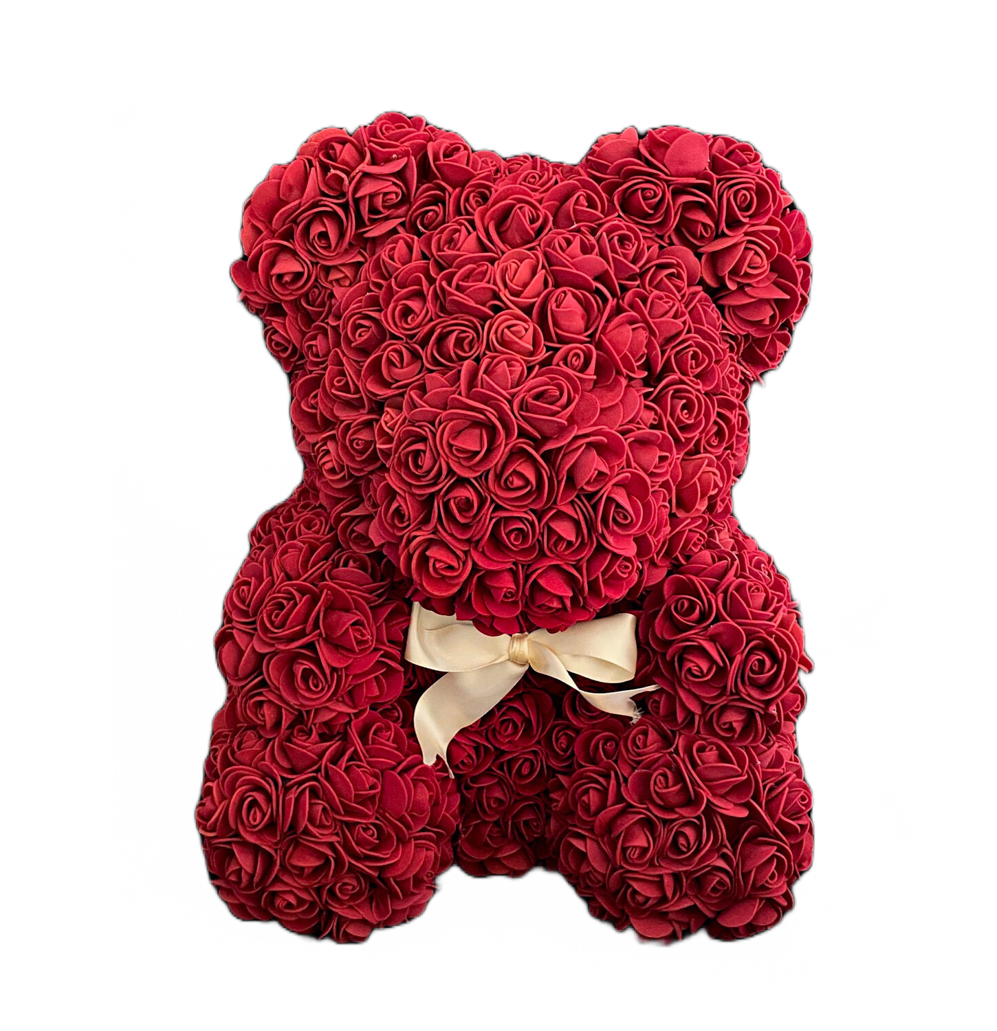 Rosenbär in Bordeaux – Handgemachtes Geschenk mit Stil von Rabia Rose Frankfurt