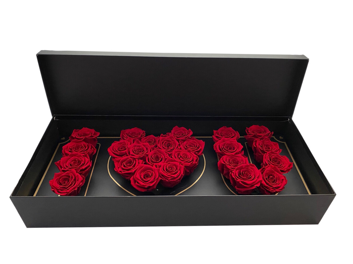I Love You Rosenbox mit Infinity Rosen - romantische Geschenkidee aus Frankfurt