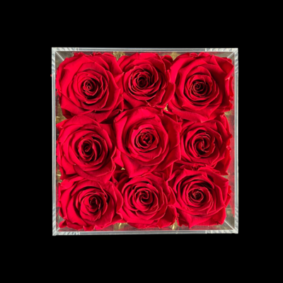 Acrylbox Small mit Infinity Rosen - stillvolle Geschenkidee aus Frankfurt