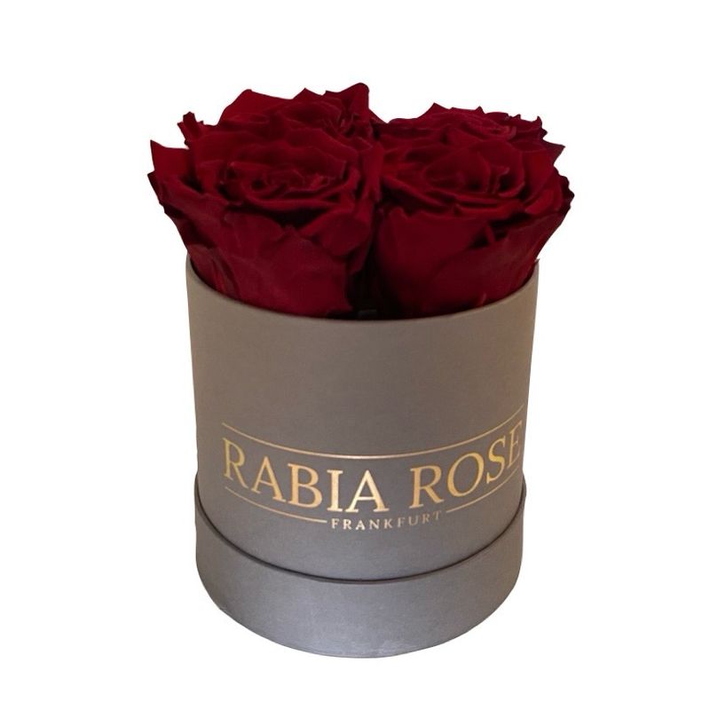 Moderne Infinity Rosenbox Medium Grau mit langlebigen Rosen aus Frankfurt