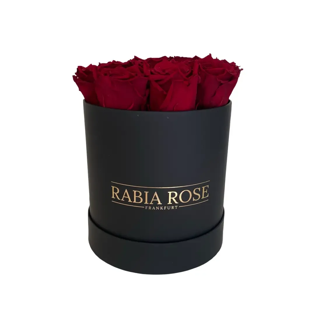 Luxuriöse Infinity Rosenbox Medium Schwarz aus Frankfurt