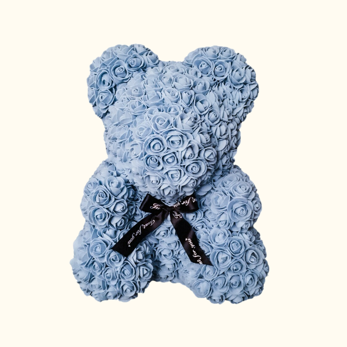 Rosenbär in Hellblau mit Geschenkbox, von Rabia Rose Frankfurt