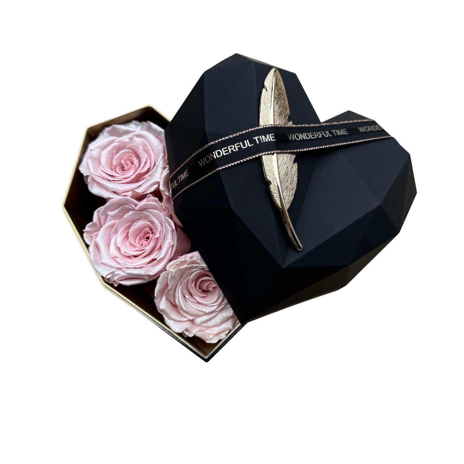 Infinity Rosen Herzbox 6 „Eternal Black“ – mit Deckel