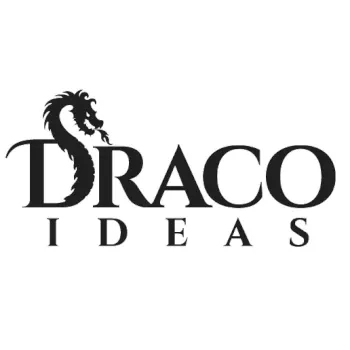 Draco Ideas logo with black dragon silhouette integrated into the publisher name.