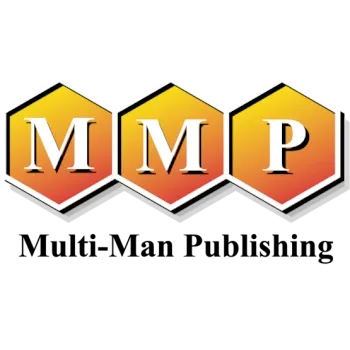 Multi-Man Publishing logo with three hexagon badges showing the letters MMP on a yellow-to-red gradient.