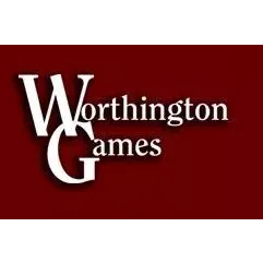 Worthington Games logo with white WG lettering on a burgundy and black background.