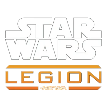 Star Wars: Legion logo with bold white Star Wars lettering and orange Legion title.