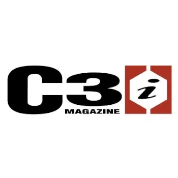 C3i Magazine logo with bold black lettering and red hexagon icon on a white background.