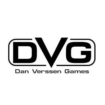 Dan Verssen Games logo with stylised black DVG lettering and publisher name below.