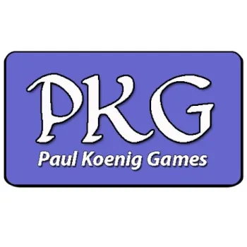 Paul Koenig Games logo with large PKG letters on a purple rounded rectangle.