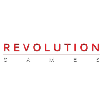 Revolution Games logo with red and white text on a black background.