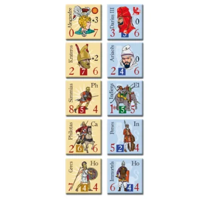 Counter samples for Alexander Against Persia, showing Macedonian and Persian leaders and units.