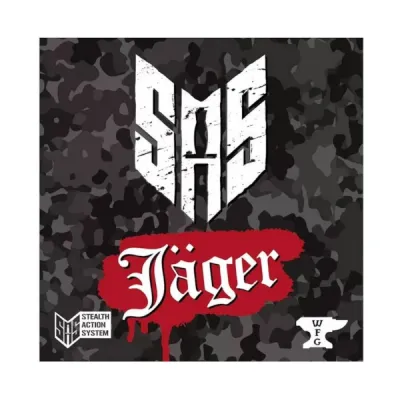 SAS Rogue Regiment: Jäger expansion cover with black camouflage background and SAS logo.