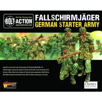 Bolt Action Fallschirmjäger German Starter Army box showing German paratroopers fighting in WWII.