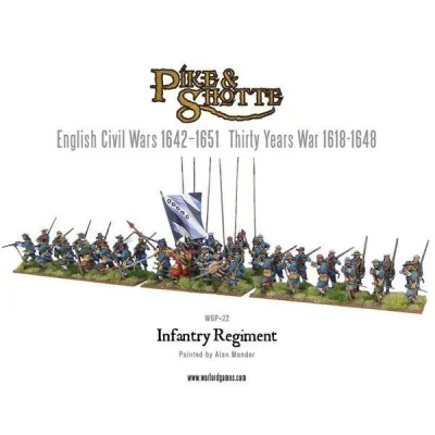 Pike & Shotte infantry regiment example with pike and musket troops for the English Civil Wars or Thirty Years War.