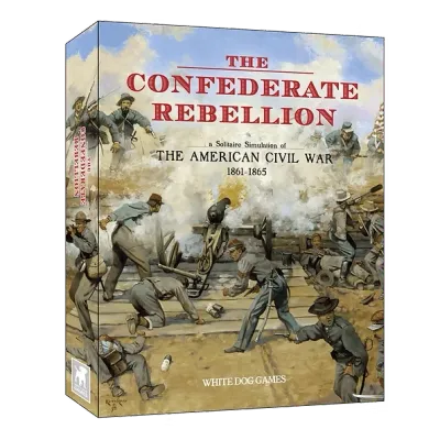 The Confederate Rebellion box cover showing American Civil War soldiers fighting around a cannon.