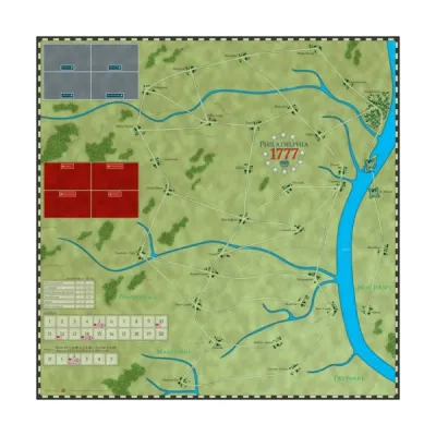 Game board for Philadelphia 1777, showing the point-to-point campaign map around Philadelphia.