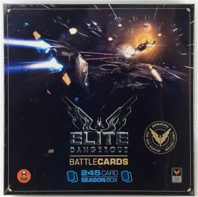 Elite Dangerous: Battle Cards Season Box front with spaceship battle artwork.