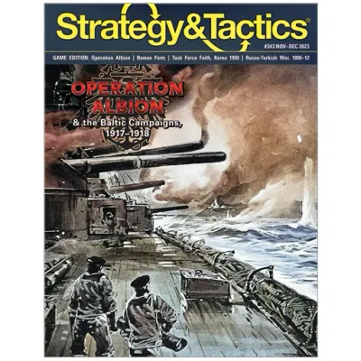 Strategy &amp; Tactics #343: Operation Albion magazine cover with naval bombardment artwork in the Baltic.