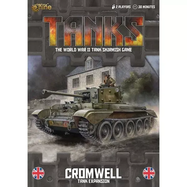 TANKS Cromwell Tank Expansion with a British Cromwell tank moving past buildings in battle.