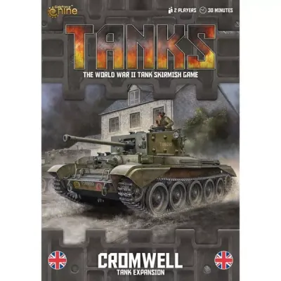 TANKS Cromwell Tank Expansion with a British Cromwell tank moving past buildings in battle.
