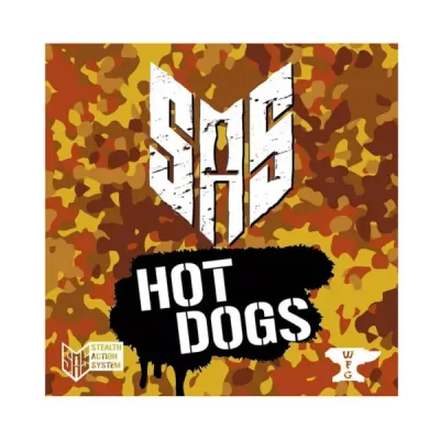 SAS Rogue Regiment: Hot Dogs expansion cover with camouflage background and SAS logo.