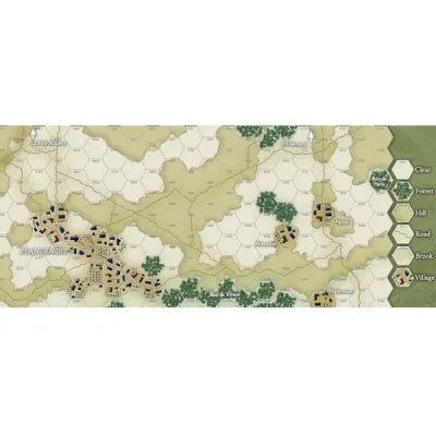 Crisis on the Right Plancenoit 1815 map showing villages, roads, hills, forests, brooks, and terrain key.